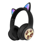 AKZ AKZ-02D Glowing Cat Ear Headphone Bluetooth-Compatible Wireless Deep Bass Gaming Headset