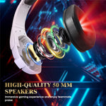 KOTION EACH G3000 For PS4 / PS5 / PC Gaming Headset RGB Light Wired Headphone with Splitter Cable