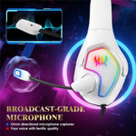 KOTION EACH G3000 For PS4 / PS5 / PC Gaming Headset RGB Light Wired Headphone with Splitter Cable
