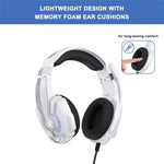 KOTION EACH G9000 Plus Gaming Headset Kablet Computer RGB Belysning Over-Ear Hovedtelefon med Mikrofon