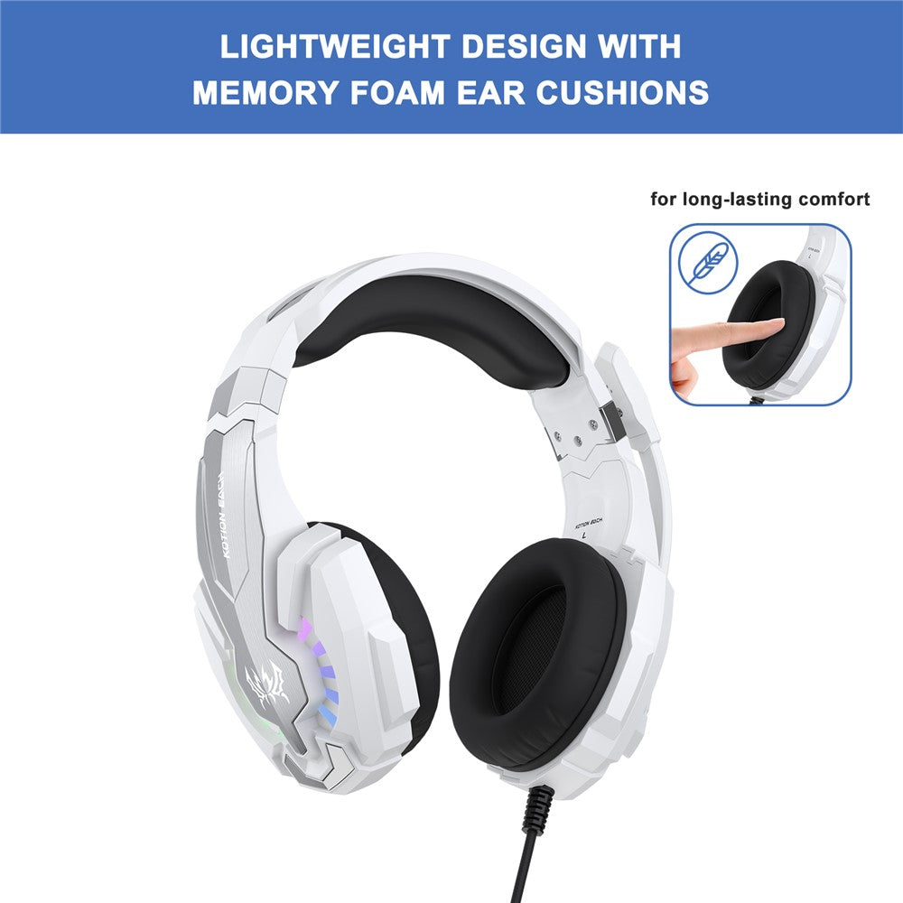 KOTION EACH G9000 Plus Gaming Headset Kablet Computer RGB Belysning Over-Ear Hovedtelefon med Mikrofon