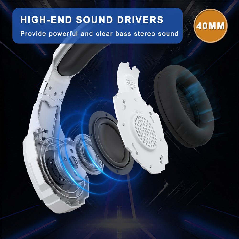 KOTION EACH G9000 Plus Gaming Headset Kablet Computer RGB Belysning Over-Ear Hovedtelefon med Mikrofon