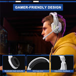 KOTION EACH G9000 Plus Gaming Headset Kablet Computer RGB Belysning Over-Ear Hovedtelefon med Mikrofon