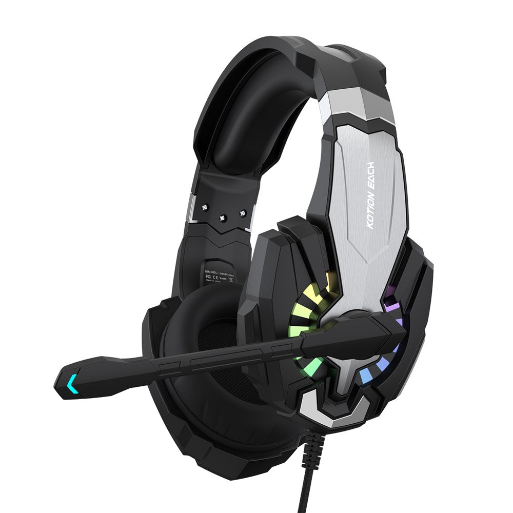 KOTION EACH G9000 Plus Gaming Headset Kablet Computer RGB Belysning Over-Ear Hovedtelefon med Mikrofon