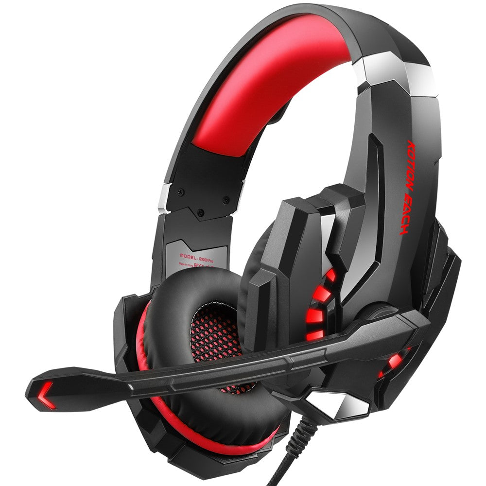 KOTION EACH G9000 Pro LED-belysning Gaming Headset Kabelanslutet Over-Ear PC-hörlurar med mikrofon