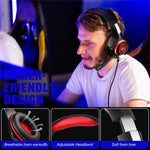KOTION EACH GS400 LED Light Gaming Headset Kablet Over-Ear Høretelefon med Lydadapterkabel til PC / PS4 / PS5