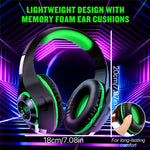 KOTION EACH GS400 LED Light Gaming Headset Kablet Over-Ear Høretelefon med Lydadapterkabel til PC / PS4 / PS5