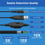 KOTION EACH GS450 Gaming Headset til PS4 / PS5 / PC RGB Kablet Over-Ear Høretelefon med Adapterkabel