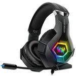 KOTION EACH GS450 Gaming Headset til PS4 / PS5 / PC RGB Kablet Over-Ear Høretelefon med Adapterkabel