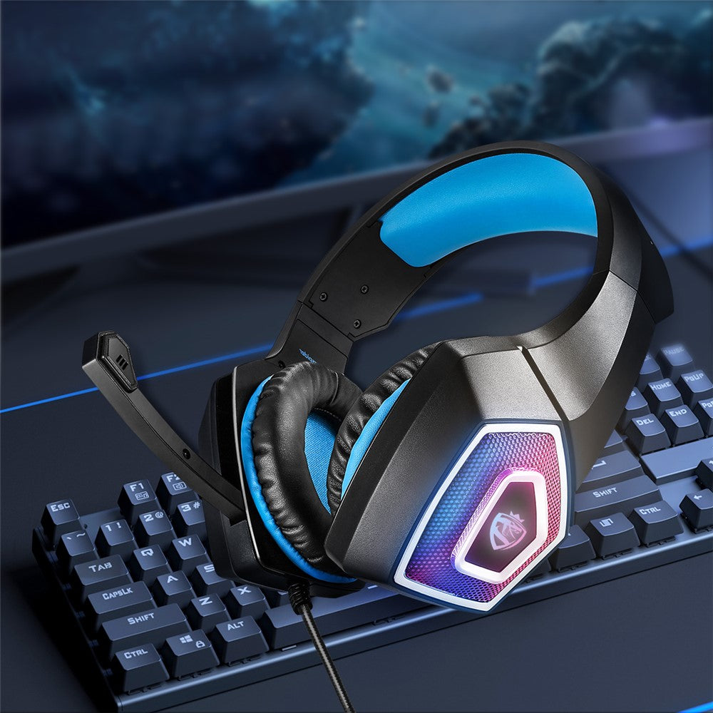 KOTION EACH V-1 Gaming Headset RGB Light Wired Computer Headphone with Adapter Cable