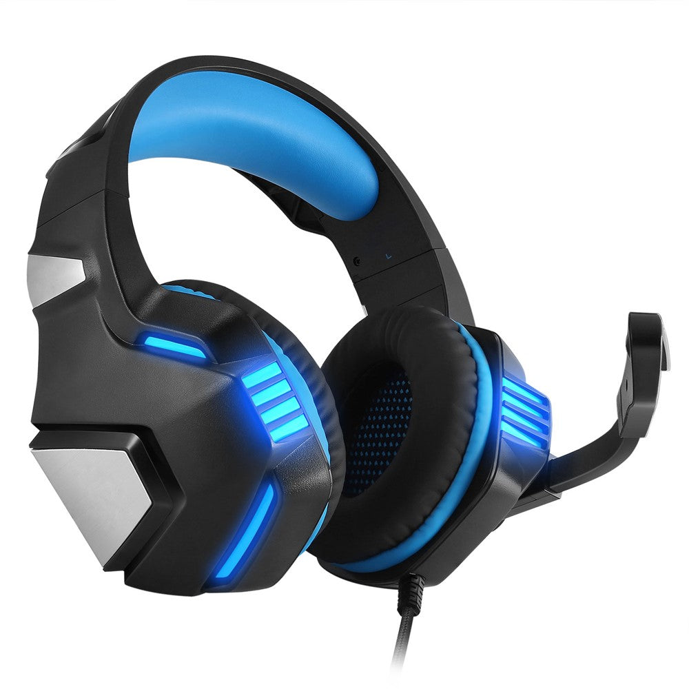 KOTION EACH V-3 Wired Gaming Headset for PS4 / PS5 LED Light Heavy Bass Over-Ear Headphone with Adapter Cable