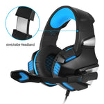 KOTION EACH V-3 Wired Gaming Headset for PS4 / PS5 LED Light Heavy Bass Over-Ear Headphone with Adapter Cable