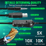 KOTION EACH S100 Trådbundet Gamingheadset för PS4 / PS5 / Dator E-sport LED-upplysta Hörlurar med Adapterkabel