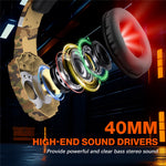 KOTION EACH G9000 Pro Camouflage Pattern Gaming Headset for PC Wired Headphones with Mic and LED Light