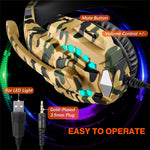 KOTION EACH G9000 Pro Camouflage Pattern Gaming Headset for PC Wired Headphones with Mic and LED Light