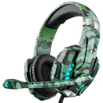KOTION EACH G9000 Pro Camouflage Pattern Gaming Headset for PC Wired Headphones with Mic and LED Light