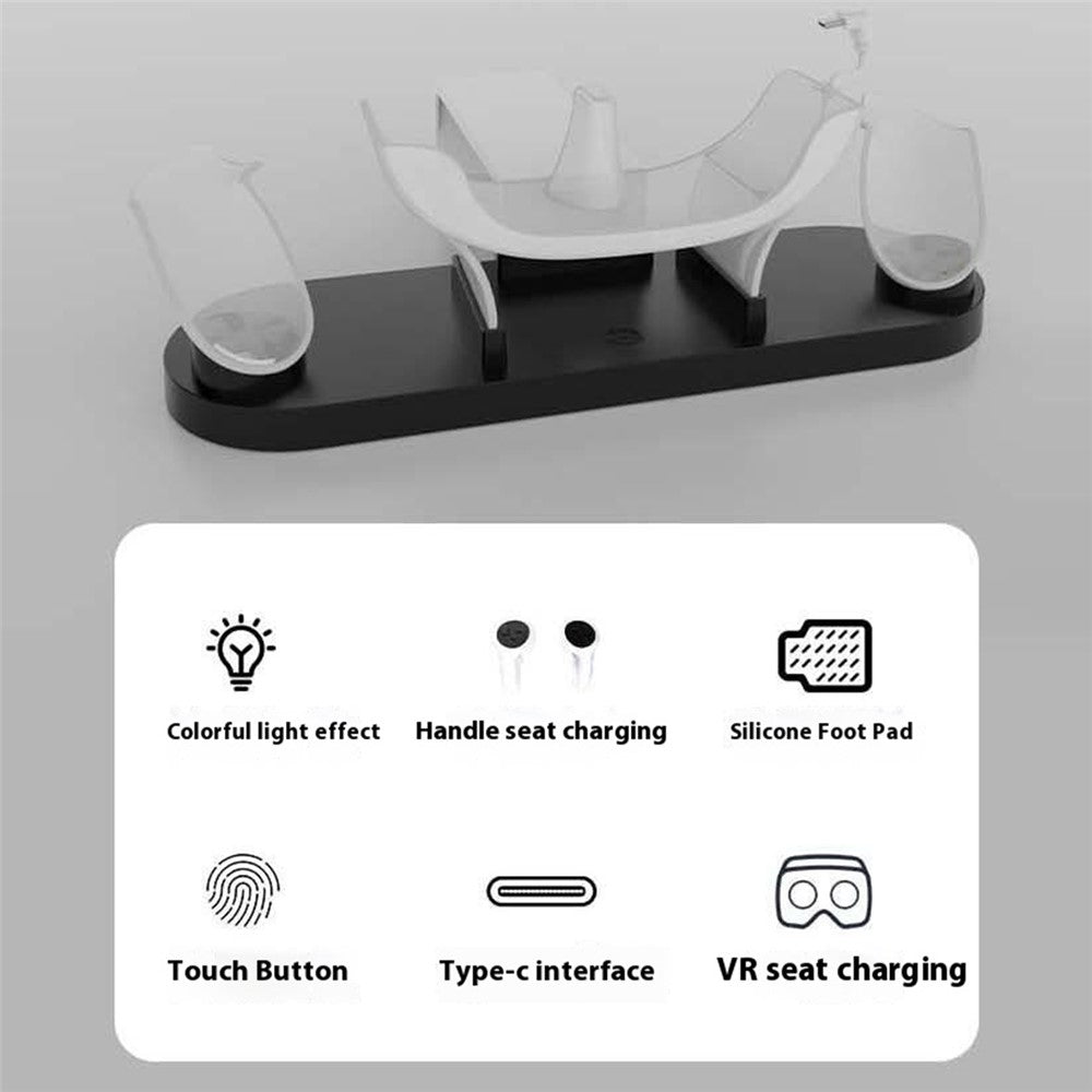 IPLAY HBV-637 For Meta Quest 3S / 3 VR Headset Charging Dock Controller Desktop Charger with LED Light