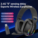 GT100 2.4G / Bluetooth-Compatible / Wired Gaming Headset RGB Light E-Sports Music Over-ear Headphone