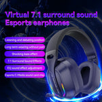 GT100 2.4G / Bluetooth-Compatible / Wired Gaming Headset RGB Light E-Sports Music Over-ear Headphone
