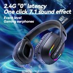 GT100 2.4G / Bluetooth-Compatible / Wired Gaming Headset RGB Light E-Sports Music Over-ear Headphone