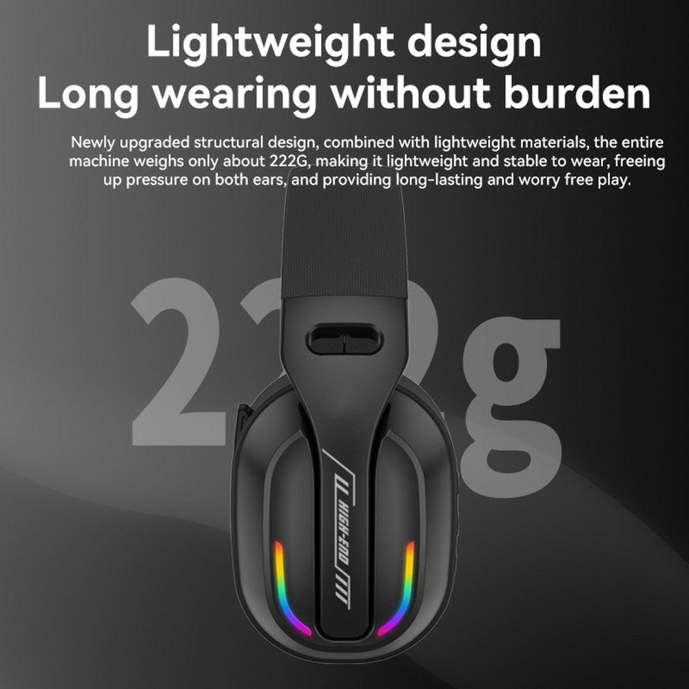 GT100 2.4G / Bluetooth-Compatible / Wired Gaming Headset RGB Light E-Sports Music Over-ear Headphone