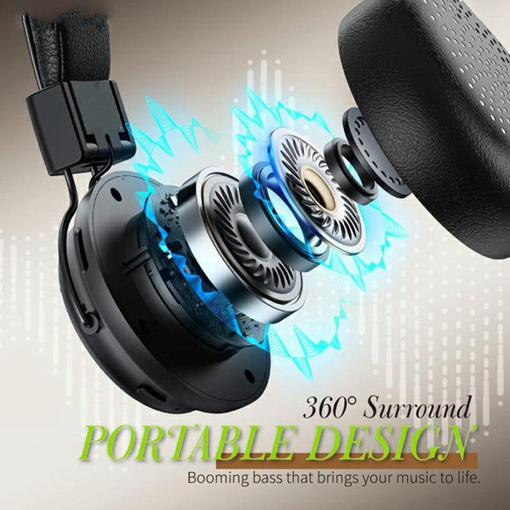 FUNK High Fidelity ANC Bluetooth-Compatible Headphone Surround Sound Headset with AAC Codec and Microphone