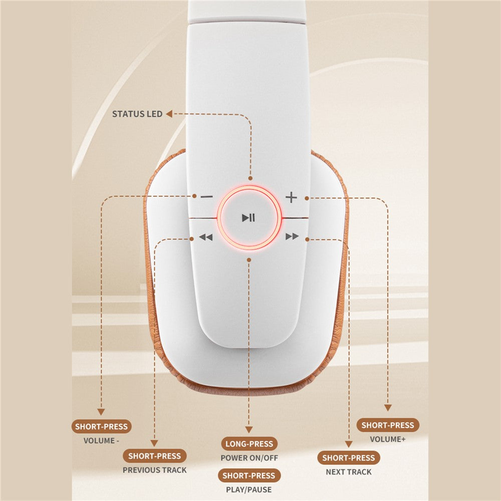 LC3200 Retro Gaming Trådløst Bluetooth-kompatibelt Hovedtelefon Foldbart Over-Ear Headset