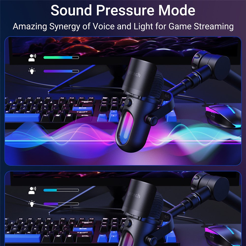 SYNTECH M100 RGB Capacitor Gaming Microphone HiFi Recording Studio-Level Audio Mic for Gaming / Live Streaming
