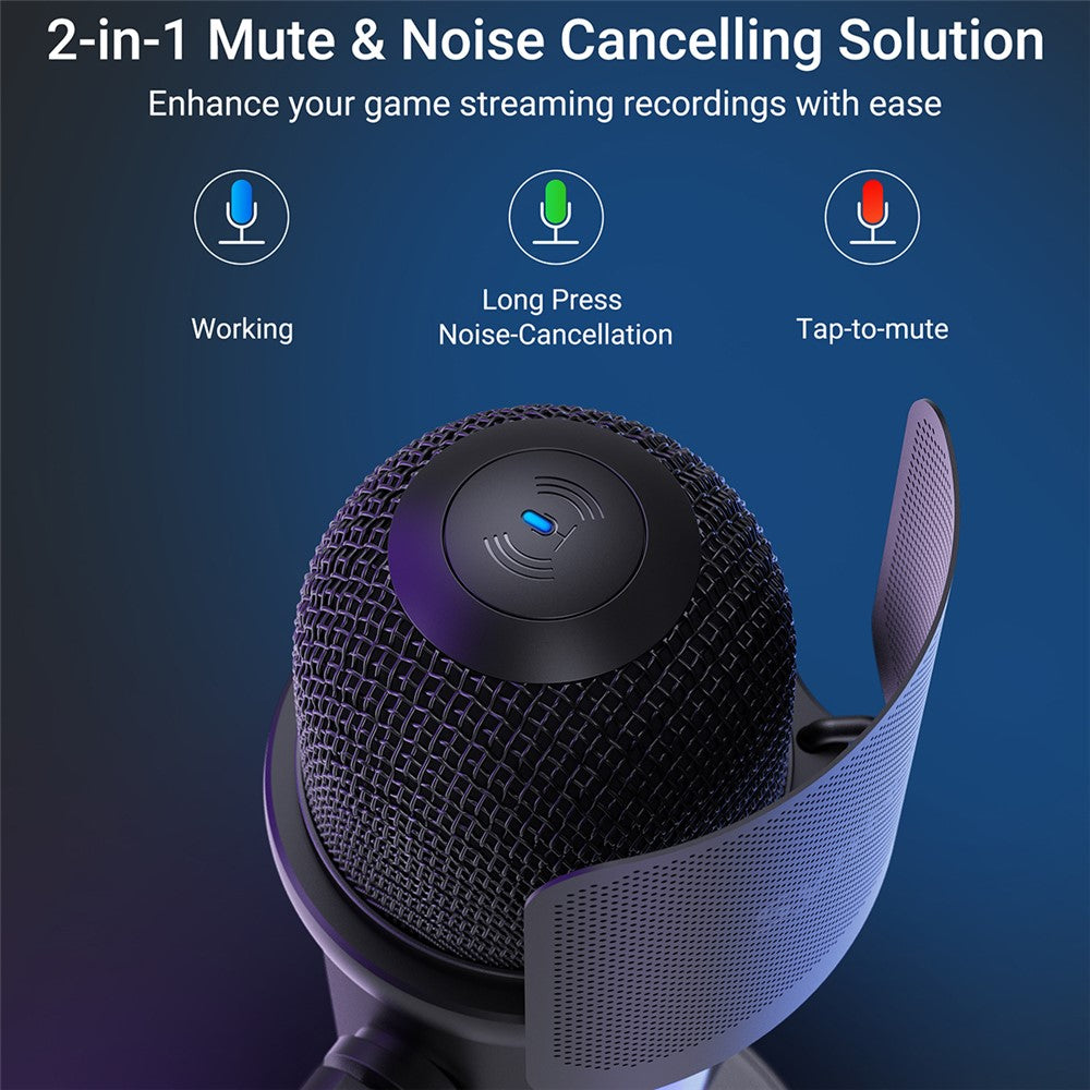 SYNTECH M100 RGB Capacitor Gaming Microphone HiFi Recording Studio-Level Audio Mic for Gaming / Live Streaming