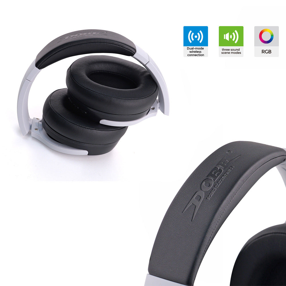 DOBE FOMIS ELECTRONICS TP5-5515 trådløst gamingheadset 2.4G Bluetooth-kompatible hovedtelefoner med RGB LED-mikrofon til PS5/PS4/Nintendo Switch/PC