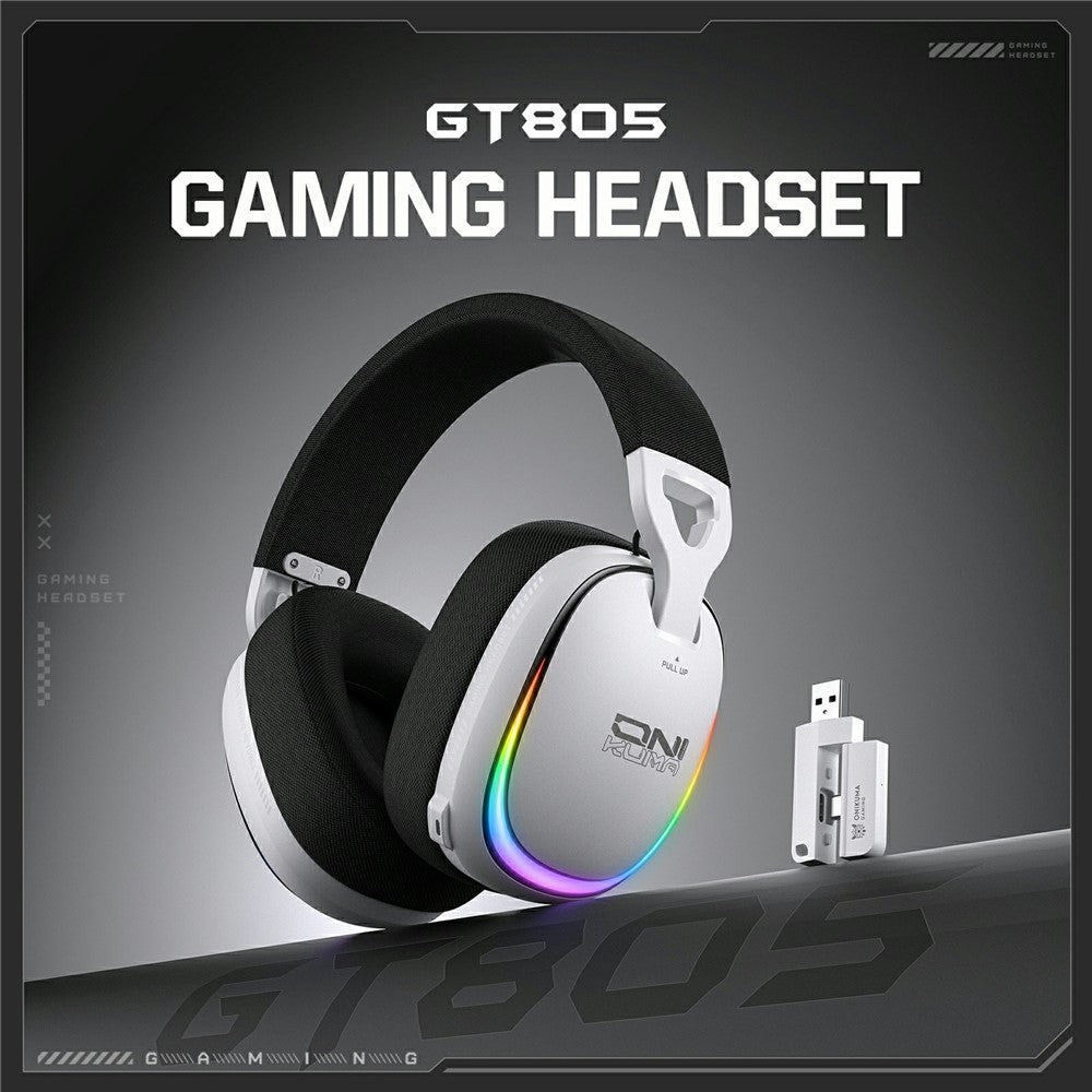 ONIKUMA GT805 4 Modes Wireless / Wired Gaming Headset Over-Ear Headphones with RGB Light