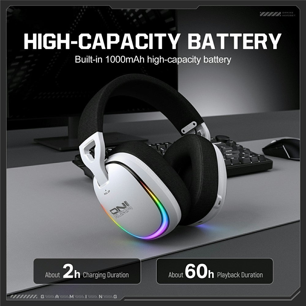 ONIKUMA GT805 4 Modes Wireless / Wired Gaming Headset Over-Ear Headphones with RGB Light