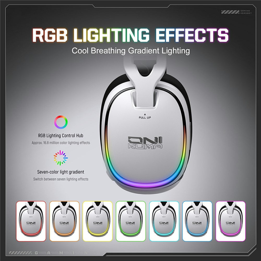 ONIKUMA GT805 4 Modes Wireless / Wired Gaming Headset Over-Ear Headphones with RGB Light