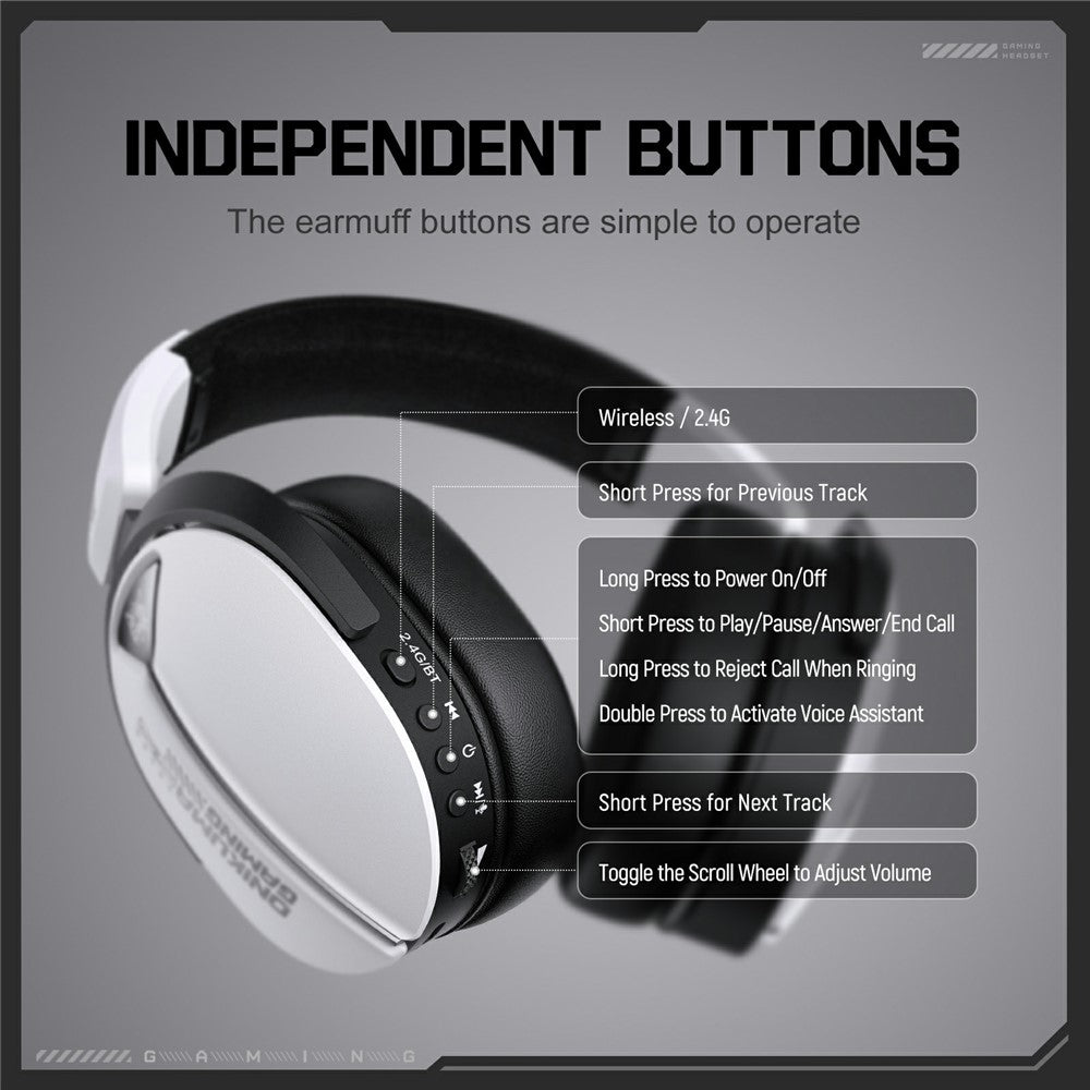 ONIKUMA GT887 Gaming Headphones with Microphone 4 Modes Wireless / Wired Over-Ear Headset