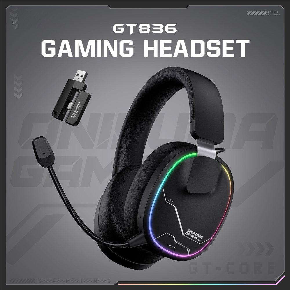 ONIKUMA GT836 Wireless Gaming Headset 4 Mode Bluetooth-Compatible Headphones with Noise Cancelling Microphone