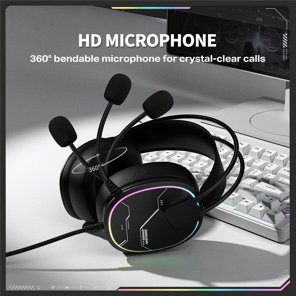 ONIKUMA X91 Gaming Headset Wired Over-Ear Headphones with Microphone RGB LED For PC  /  PS5  /  Gaming