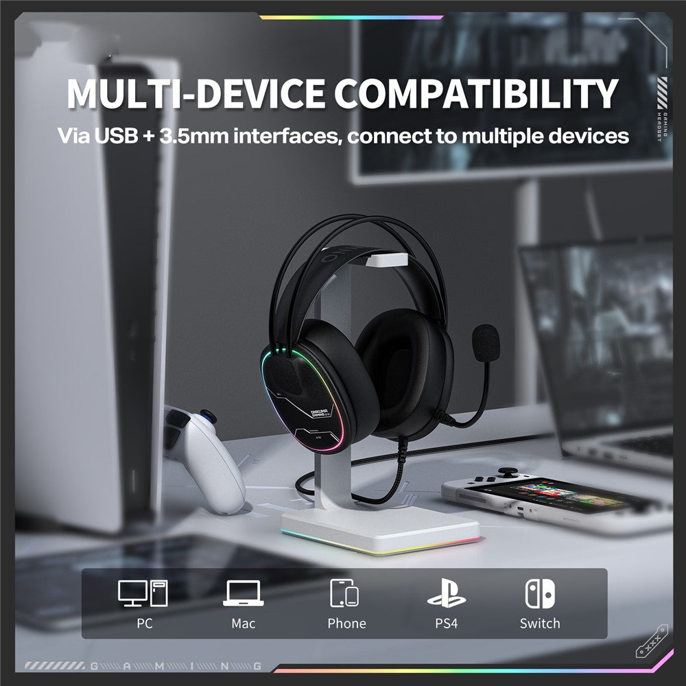 ONIKUMA X91 Gaming Headset Wired Over-Ear Headphones with Microphone RGB LED For PC  /  PS5  /  Gaming