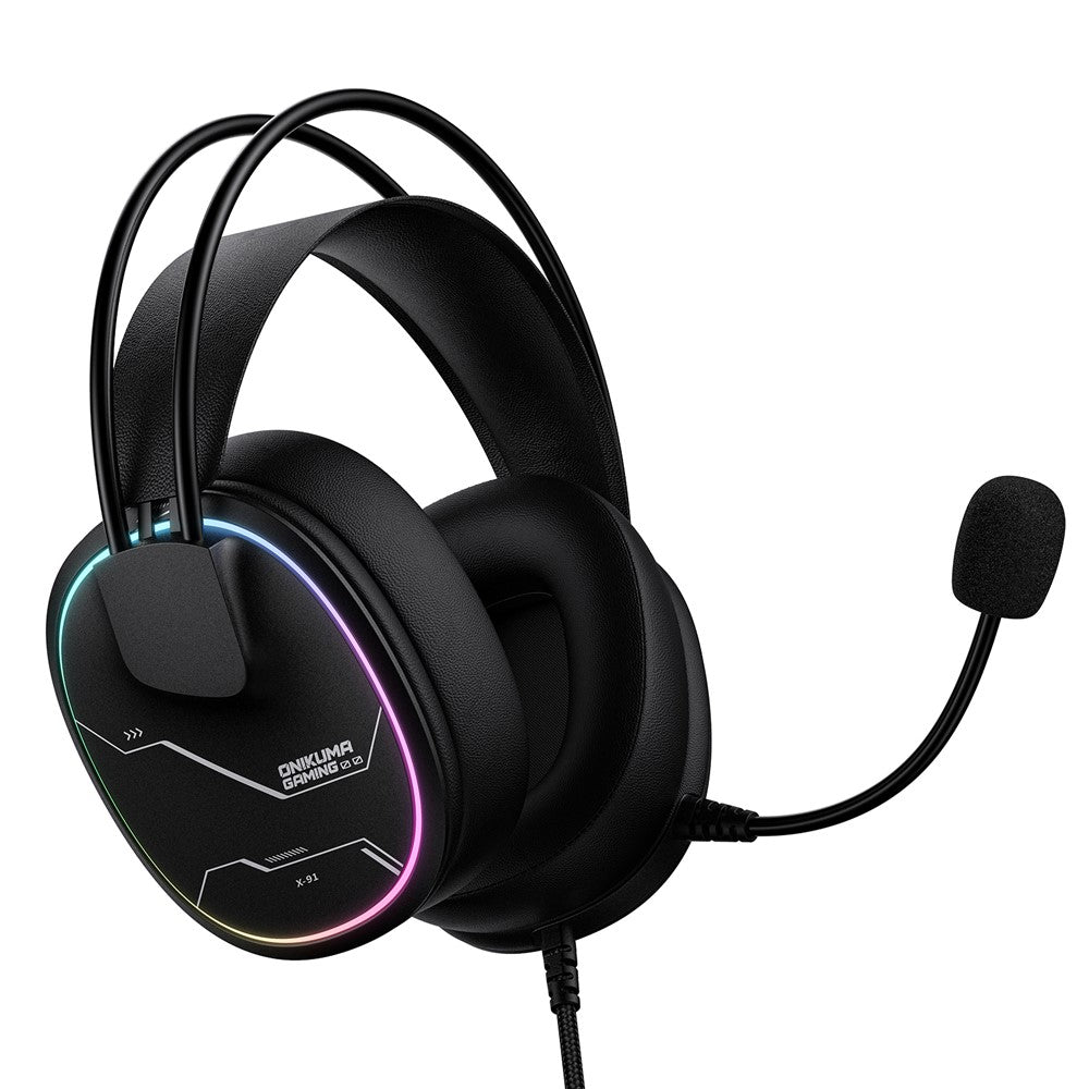 ONIKUMA X91 Gaming Headset Wired Over-Ear Headphones with Microphone RGB LED For PC  /  PS5  /  Gaming