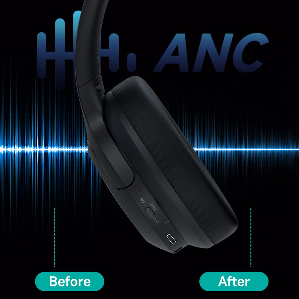 DEVIA EM203 EarBass Pro1 Bluetooth-Compatible Wireless Headphone Foldable Over Ear ANC Headset
