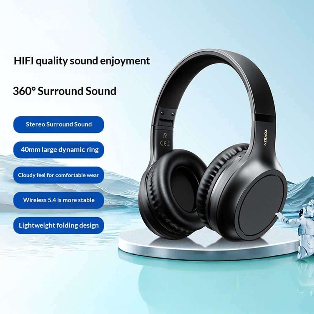 AZEADA Z-BH03 Wireless Headphones 40mm Driver Surround Sound Bluetooth-compatible 5.4 Headset