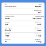 AZEADA Trådløse Bluetooth-kompatible hovedtelefoner 40 mm driver 70 timers spilletid 5.4 Metal Justerbare til musik