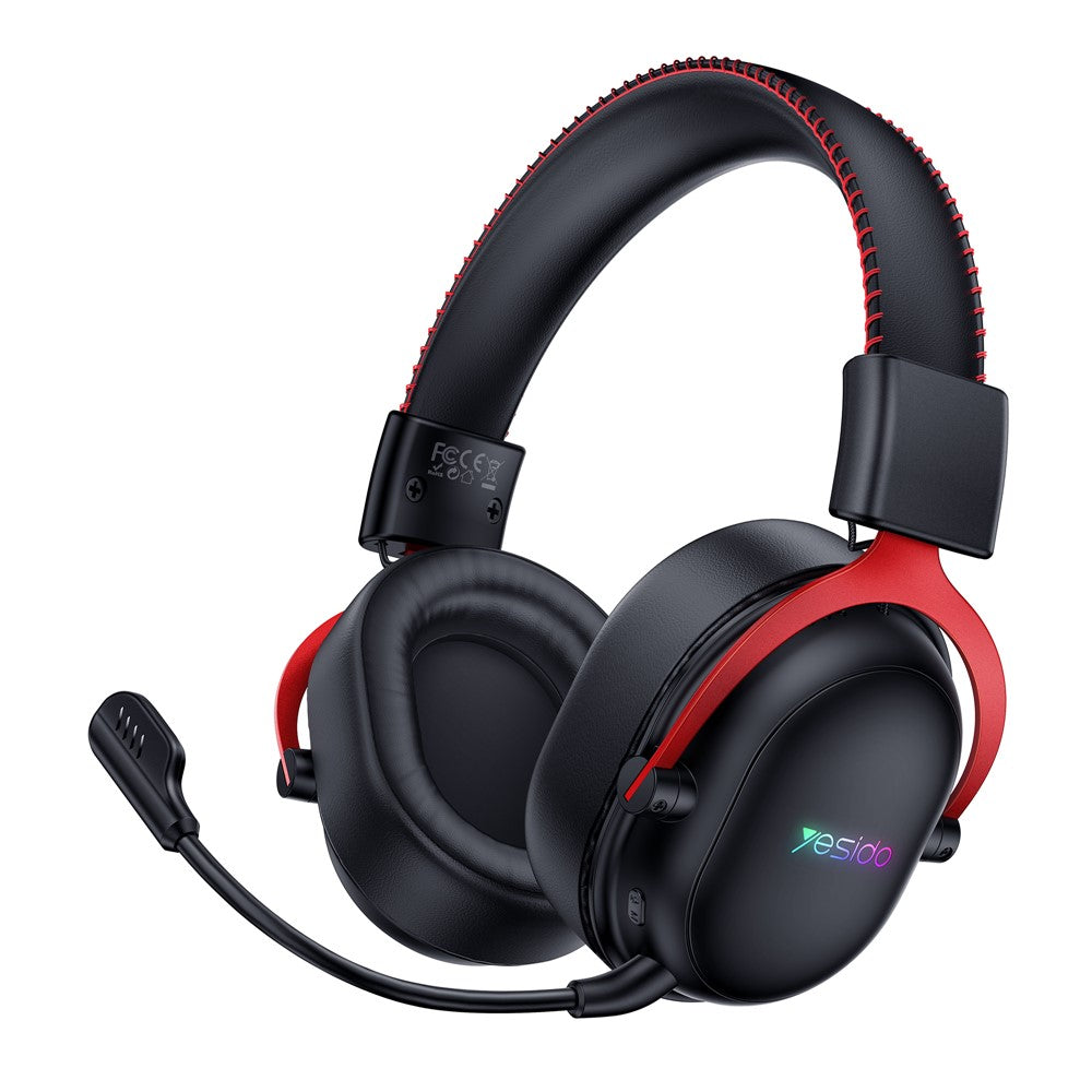 YESIDO EK07 Tri-Mode Gaming Headset Bluetooth-compatible 2.4G Wired Over Ear Headphones with Detachable Mic