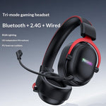 YESIDO EK07 Tri-Mode Gaming Headset Bluetooth-compatible 2.4G Wired Over Ear Headphones with Detachable Mic
