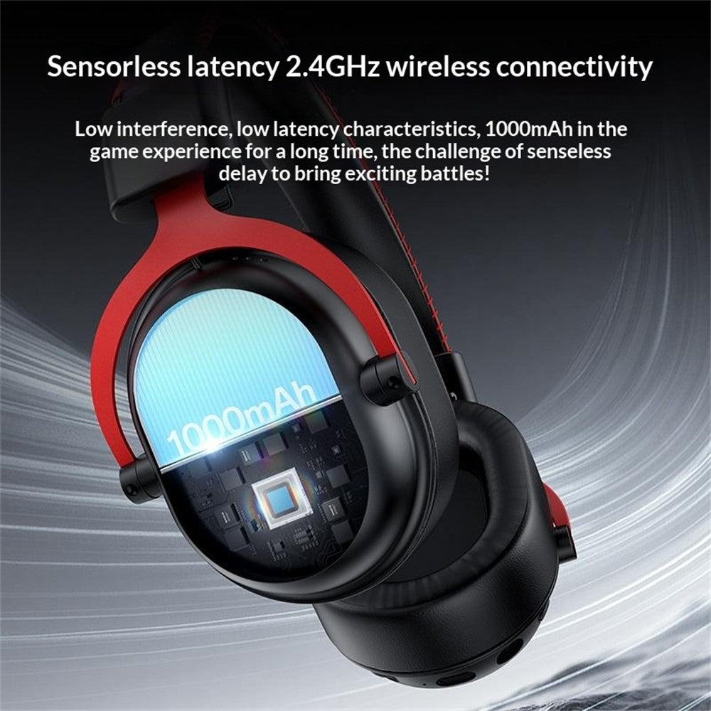 YESIDO EK07 Tri-Mode Gaming Headset Bluetooth-compatible 2.4G Wired Over Ear Headphones with Detachable Mic