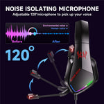 KOTION EACH G5000 Gaming Headset with Mic 7.1 Surround Sound RGB LED Headphones for PS4  /  PS5  /  PC  /  Xbox