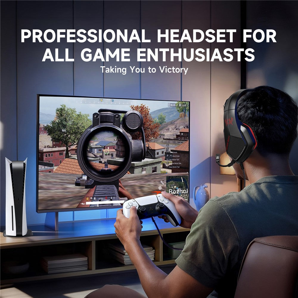 KOTION EACH G5000 Gaming Headset with Mic 7.1 Surround Sound RGB LED Headphones for PS4  /  PS5  /  PC  /  Xbox