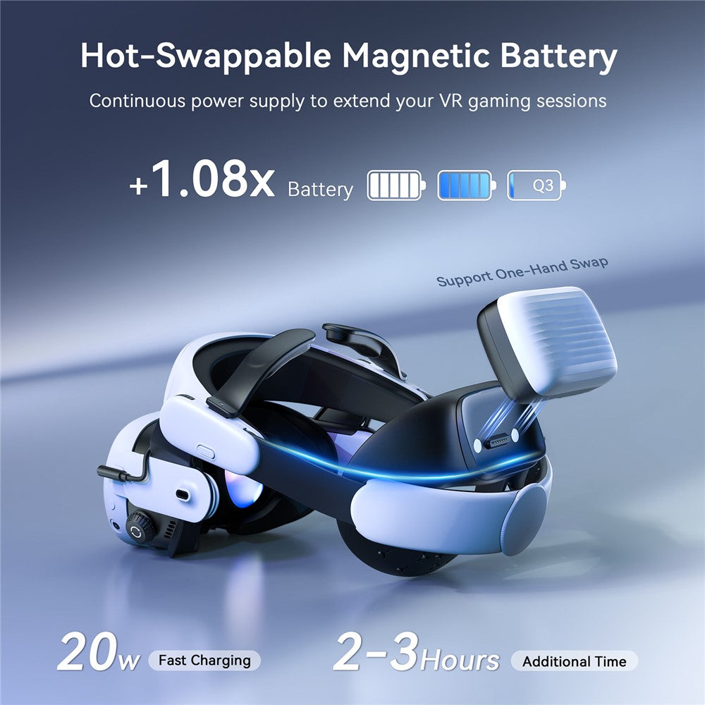 AMVR BP1 8000mAh Batteripakke Hot-swappable Magnetisk Powerbank til VR-headset Telefon Tablet