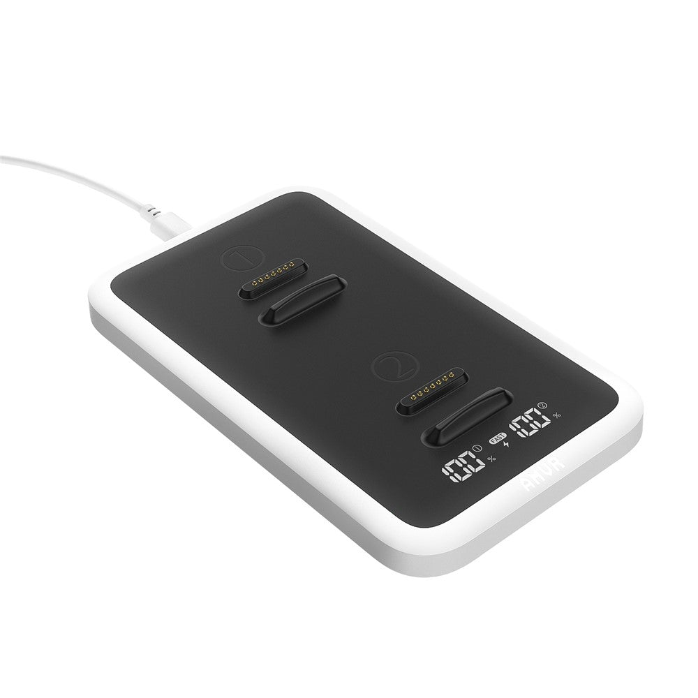 AMVR CD1 Dobbelt opladerdock med strømskærm Magnetisk hurtigopladningsstation til VR-headsets batteripakke
