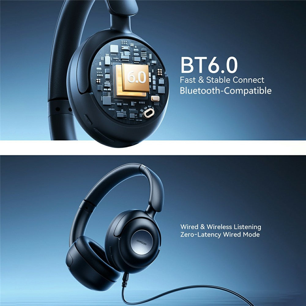 JOYROOM JR-JH3 Bluetooth-kompatible hovedtelefoner Hybrid Aktiv Støjreducerende Over-Ear Headset med 3,5 mm lydkabel