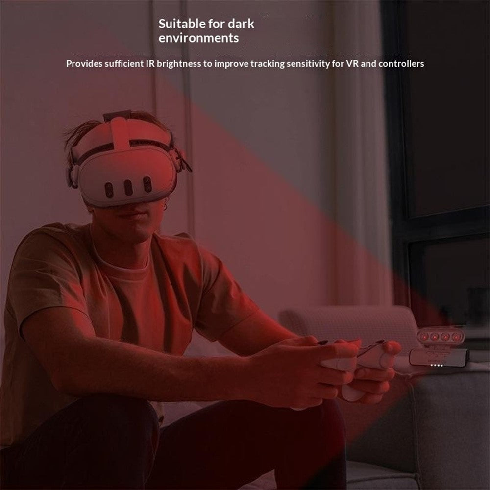 KKCOBVR i3 IR Tracking Base Station for Meta Quest 3  /  3S  /  Pro Infrared Enhancement Light 4-Level Brightness VR Accessory